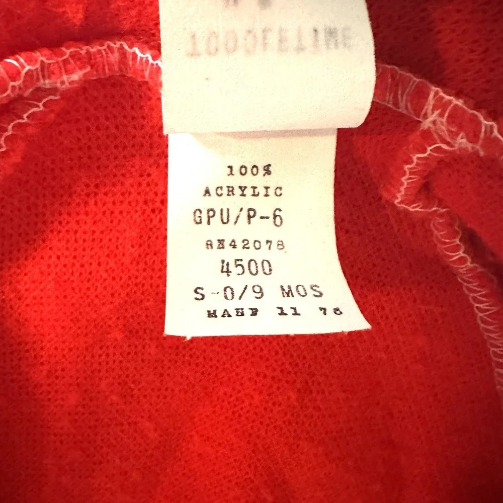 Vintage Toddle Time 0-9 Months Christmas MCM‎ Red Santa Bunting Zip JC Penny